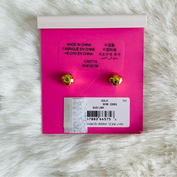 KATE SPADE NWT Gold Duo Heart Link Stud Earrings NWT - Picture 9 of 10